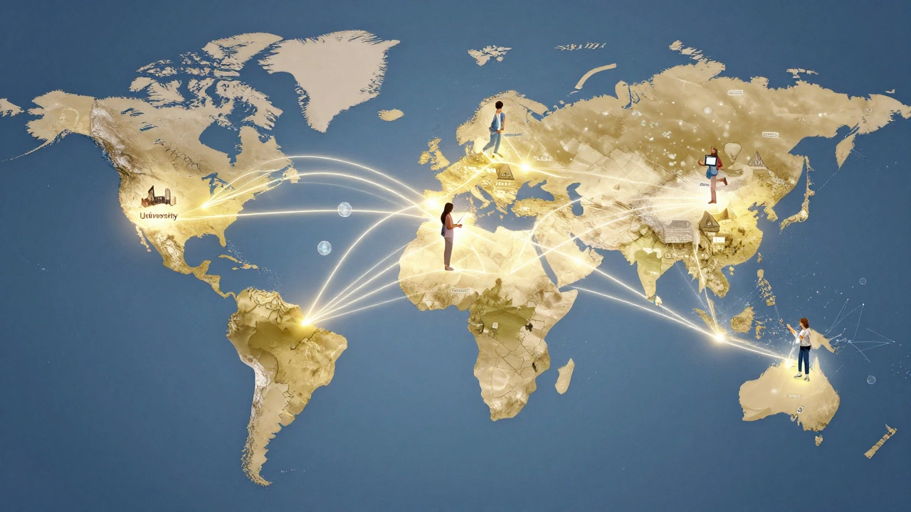 Global network of learners connecting online from rural areas to top universities worldwide.