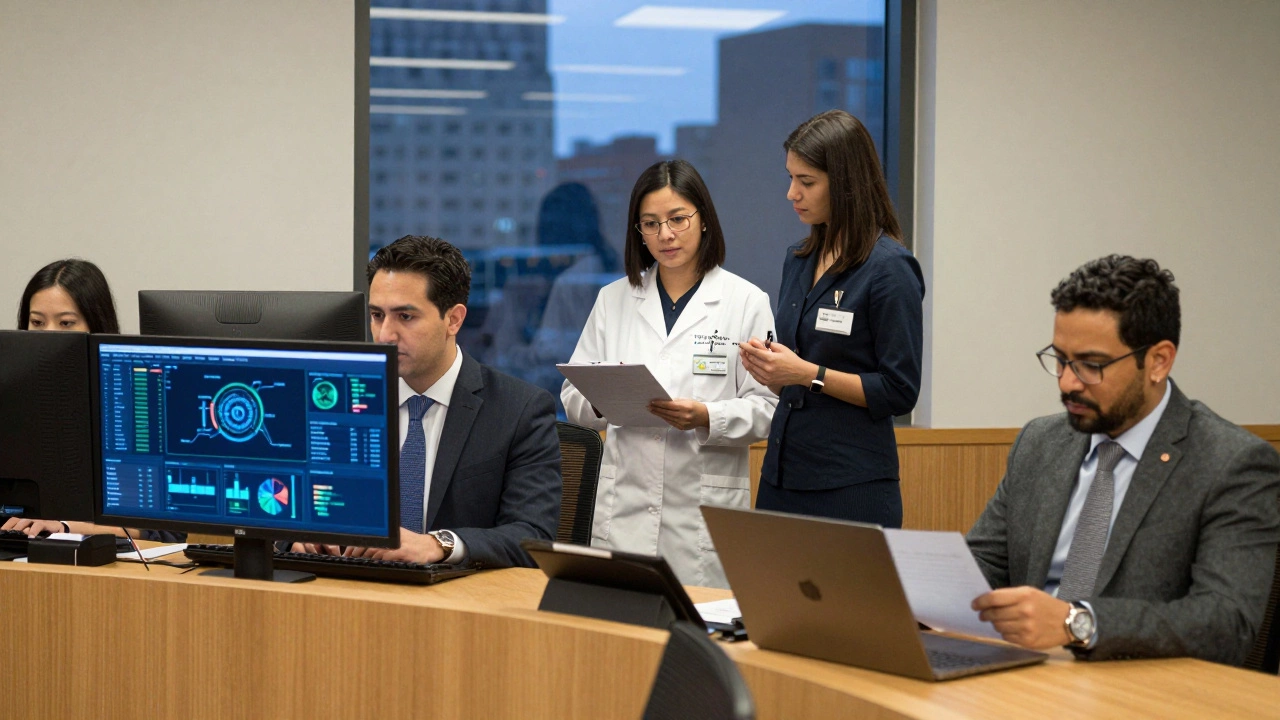 Diverse public sector team working in a council setting, symbolizing city governance roles.