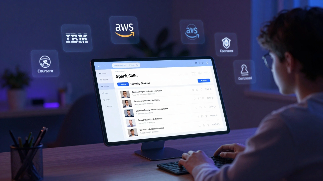 AI learning assistant displaying personalized skill recommendations on a student's screen.
