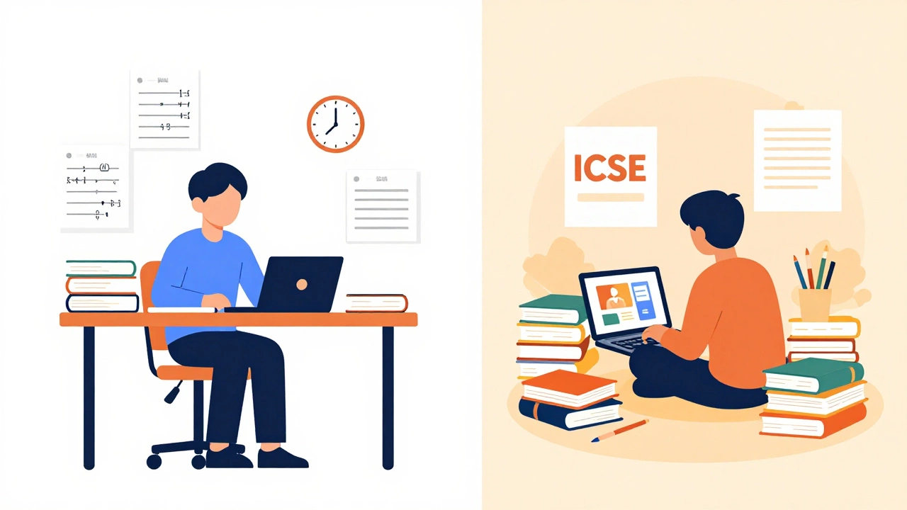 Split illustration comparing structured science study vs creative learning