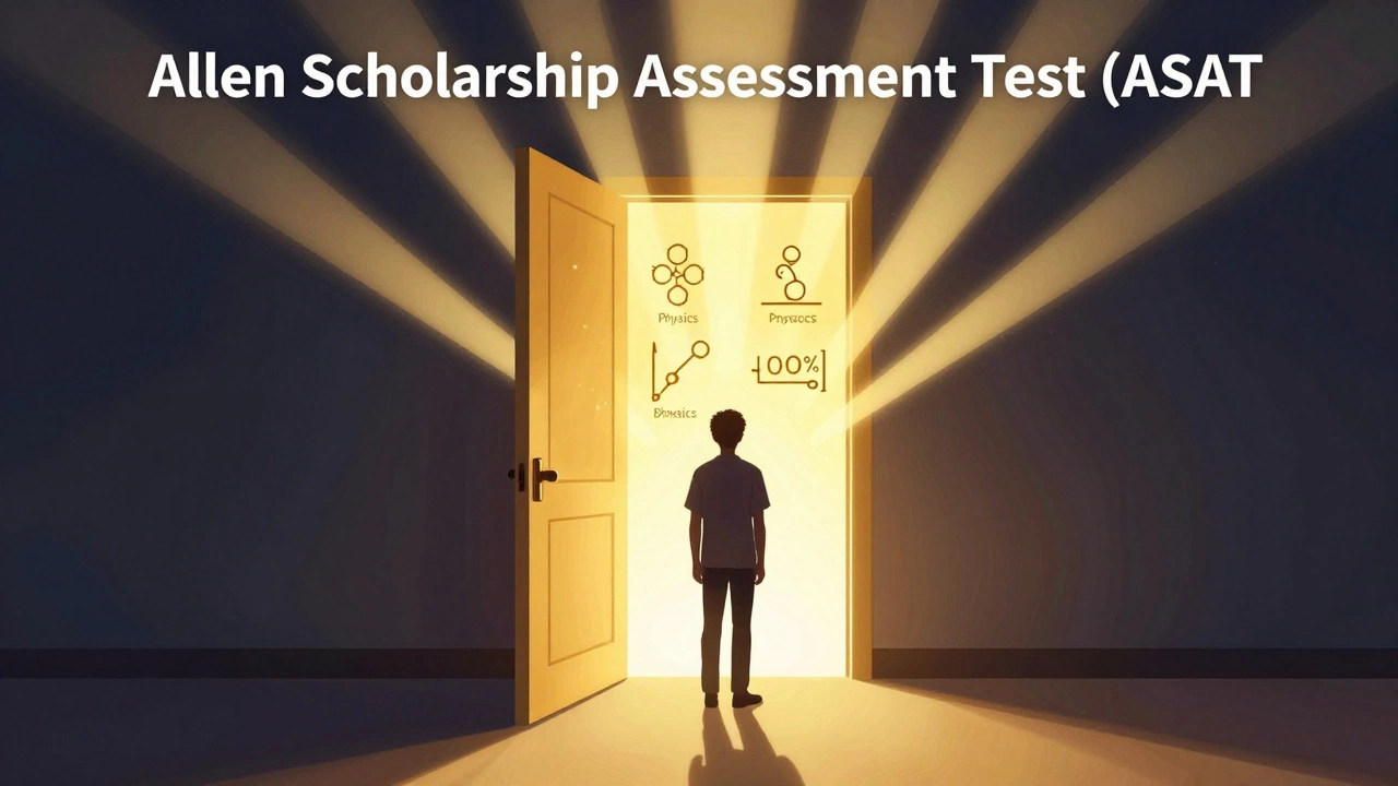 Student approaching a glowing door symbolizing scholarship opportunities