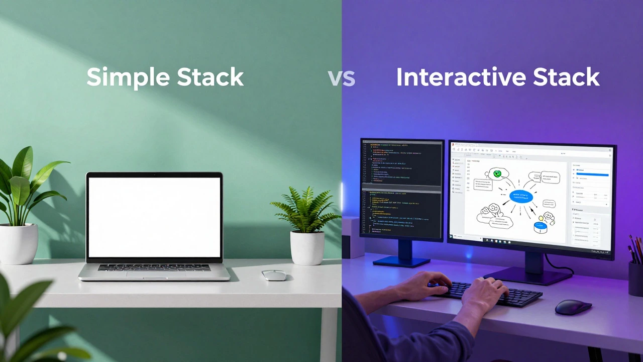 Split view comparing simple and interactive online teaching setups