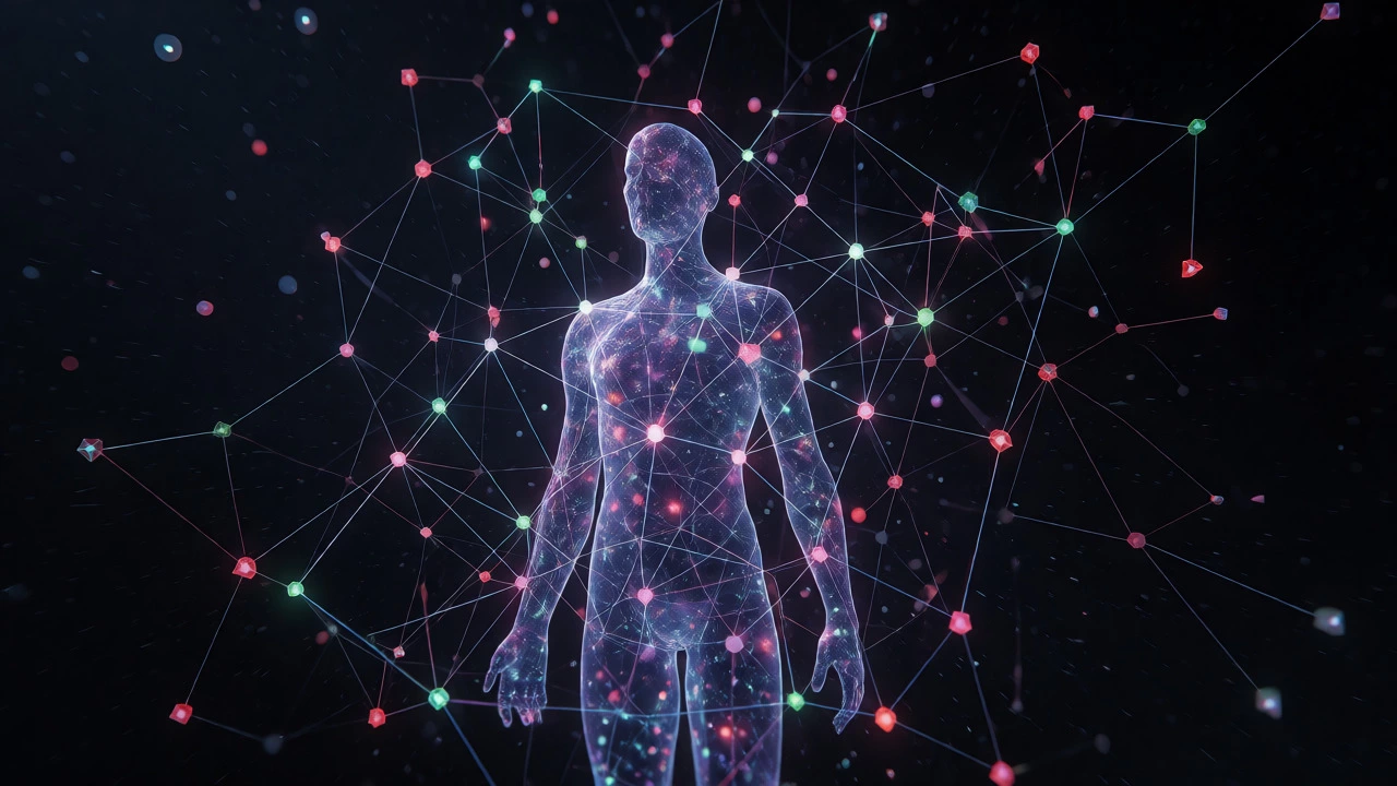 Abstract visualization of AI-driven adaptive learning with glowing neural networks